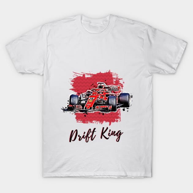 Formula 1 Race Car-Drift King T-Shirt by WaggyRockstars